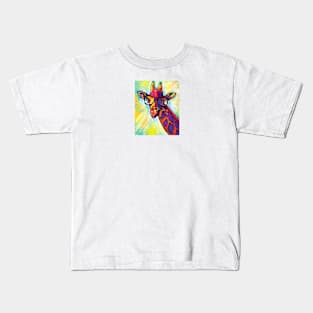 Giraffe in Glasses - Fun Surrealist Pop Art Painting Kids T-Shirt